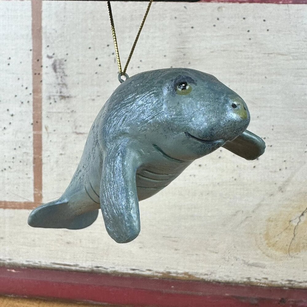David Decamp Manatee Ceramic Ornament DC714 D With Tags Retired